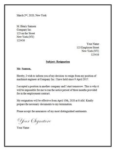8 best resignation letter