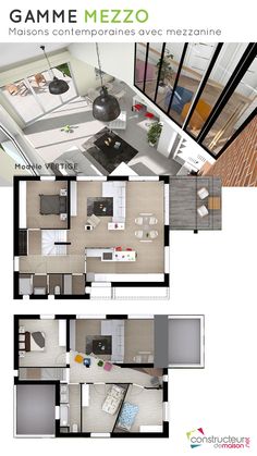 plan de maison avec mezzanine