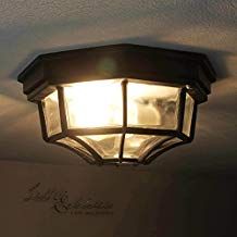 ALU LED Außen Decken Lampe GOLD patiniert Leuchte Garten Weg Veranda Beleuchtung