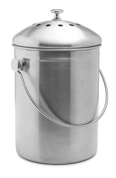 Gris//Crème /& cuisine en acier inoxydable Compost Caddy /& Pack de 1 Filtres