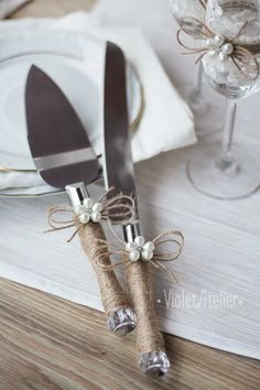 Rustic Wedding Cake Cutter Server Set Pearl Flower Rustic Wedding Cake Cutter Server Set Pearl Flower