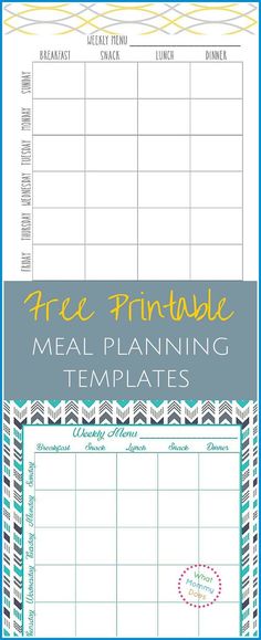 menu planning print out