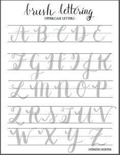 large hand lettering practice sheets brush pen brush marker calligraphy alphabet practice sheets
