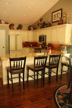 266 Best Above The Kitchen Cabinet Images On Pinterest In 2018 Diy Kitchens Fabuloushomeblog Like The Beadboard Paneling Under Bar Above Cabinet
