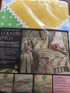 vintage pequot floral double full flat sheet blue yellow pink 81x104 country living sheets sears