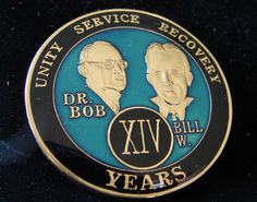AA Red Gold 48 Year Coin Tri-Plate Alcoholics Anonymous Medallion Sobriety Chip