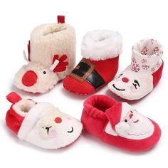 Soft Sole Leather Baby Infant Shoes Prewalk Toddler Kids SnowmanFuchsia 18-24M