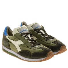 Nuevas zapatillas para hombre gamuza Diadora Negro Tokio con cordones