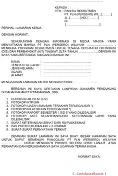 format surat lamaran kerja