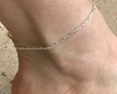 Lotus Fun S925 Cha/îne de cheville simple en argent sterling 2 mm