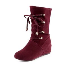 Women's Solid Kitten-Heels Round Closed Toe Fabric Surface Pull-on Boots Women's Solid Kitten-Heels Round Closed Toe Fabric Surface Pull-on Boots