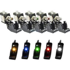 2//4Pcs Car Auto Boat 12V Round Dot Rocker LED Light Toggle Switches SPST ON PA