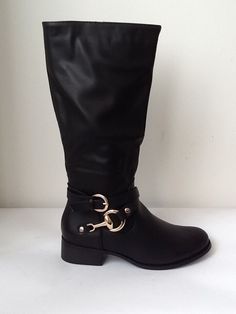 Donna Basso Piatto Chelsea Tacco a Blocco Suola Con Borchie Sulla Caviglia Scarpe Stivali Taglia