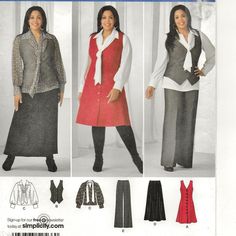McCalls 9482 Misses Fleece Knit Jacket Vest Pants Skirt Sewing Pattern Uncut
