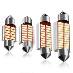 B3 2PCS Auto Car Festoon Light Interior Red 6 LEDs Dome Lamp Bulb 39mm Long