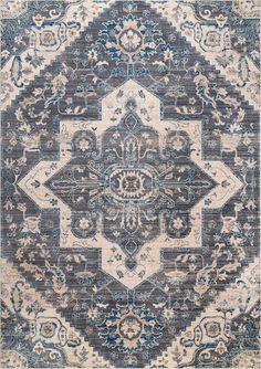 Rugs USA Grey Desire Imperial Floral Medallion Rug Carpet Runner, Rug Runner, Amer Rugs, Flokati, Nuloom