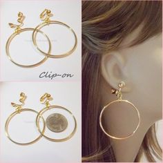 EARRINGS CLIPS 12 GOLD PLATED STEEL ART-CRAFTS JEWELRY= 6 PAIRS OF CLIPS=3//4/"