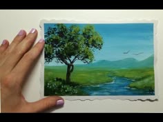 Видео урок Рисуем Гуашью Летний пейзаж №2 #Dari Art - YouTube