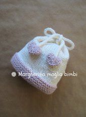 CAPPELLINO Cappello SCARPINE LANA BAMBINA neonato
