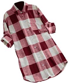 Winwinus Mens Plaid Oversize Britain Turn Down Collar Tees Shirt Winwinus Mens Plaid Oversize Britain Turn Down Collar Tees Shirt