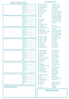 Updated Free Monthly Menu Planning Template And Meal List Monthly Menu Meal Planner App And Meals Free Weekly Meal Planner Template With Grocery List