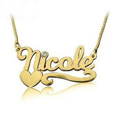 Solid Gold Name Necklace 14K Gold Nameplate Handwriting Style Birthday Gift Personalized Chain ORDER ANY NAME Mynamenecklace Christmas