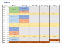 mit der excel vorlage tagesplan kann der inhalt von bis zu 5 tagen geplant werden - Inventarliste Muster mit der excel vorlage tagesplan kann der inhalt von bis zu 5 tagen geplant werden - Inventarliste Muster