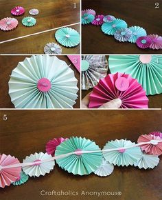 how to make paper fan garland super cute and easy to make would be so cute as party decorations or to hang above a bed - How To Make Decorations how to make paper fan garland super cute and easy to make would be so cute as party decorations or to hang above a bed - How To Make Decorations