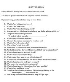 Printable How Well Do You Know Your Groom Bridal Pinterest Quiz The Groom Questions Before Bachelorette Part We Asked All Of