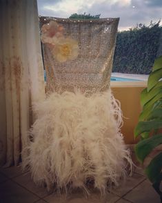 Orange Flowers Silver Metallic Brocade Bling Fabric Waistcoat Decor Chair Sashes