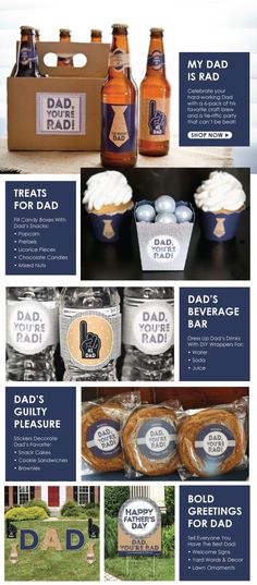 Big Dot of Happiness My Dad is Rad Water and Candy Labels Trio Sticker Set Wine Fathers Day Party Decorations /& Favors Kit
