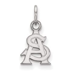 Rh-p LogoArt Arizona State University XS Dangle Bead Charm Beautiful Sterling silver 925 sterling Sterling S