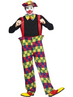 Jack the Jolly Clown Circus Joker Birthday Party Funny Mens Costume Plus Size