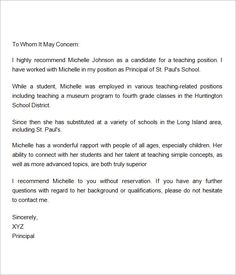 recommendation letter for employment from manager reference letter sample recommendation letter for teacher from principal