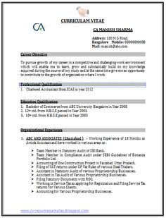resume for chartered accountant