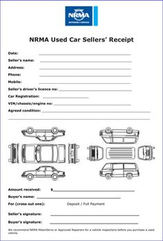 used car sales receipt template