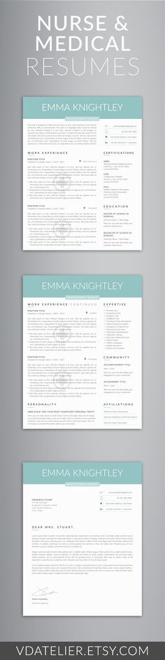 Elegant and professional resume template for nurses, doctors, and - resume template for nursing Elegant and professional resume template for nurses, doctors, and - resume template for nursing