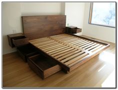 93 Best Recamaras Images In 2019 Bedroom Ideas Dorm Love The Bedroom Storage And Wood Details Platform Bed With Drawers Diy