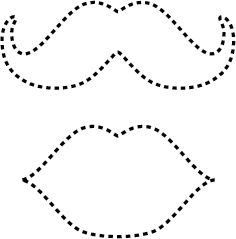 lips and moustache templates to put on suckers for valentine s day