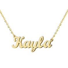 Stainless Steel Silver Gold Black Rose Gold Color Baby Name Cato Engraved Personalized Gifts For Son Daughter Boyfriend Girlfriend Initial Customizable Pendant Necklace Dog Tags 24 Ball Chain