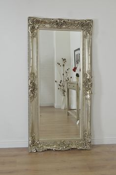 122cm X 41cm FRAMES BY POST Large White Antique Design Ornate Dress Wall Mirror 49 X 16