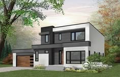plan de maison urbaine avec garage