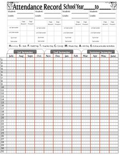 11 best attendance sheet