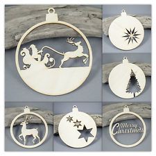 Intricate Wooden Xmas MDF Laser Cut Shape Large Christmas Angel Baubles
