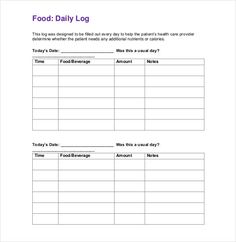 food log templates word excel pdf templates templates