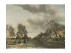 JAN VAN DE CAPELLE POSTER Winter Landscape RARE NEW