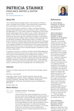 resume for freelance writer
