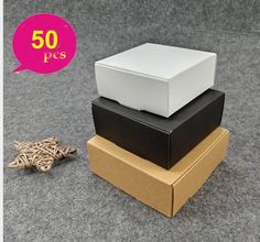 20x Custom White Paper Boxes Gold Foil Business Logo Handmade Soap Packing Boxes
