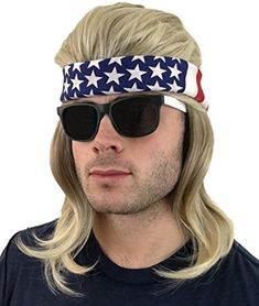 Billy Ray Mullet Hat Gray Platinum wig Hat hillbilly halloween costume