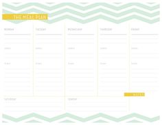 meal plan worksheet
